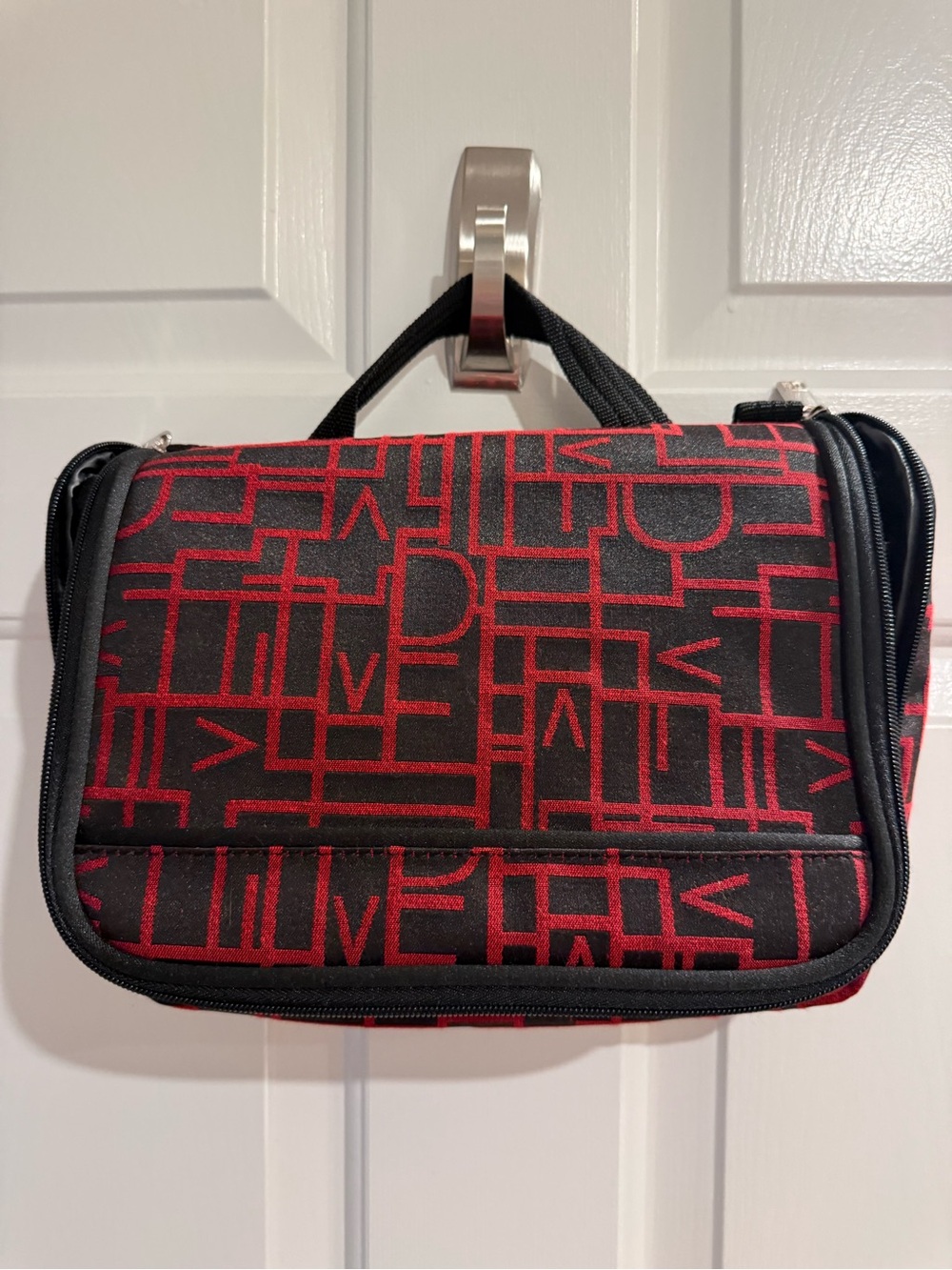 Vintage DVF Black & Red Travel Toiletry Bag